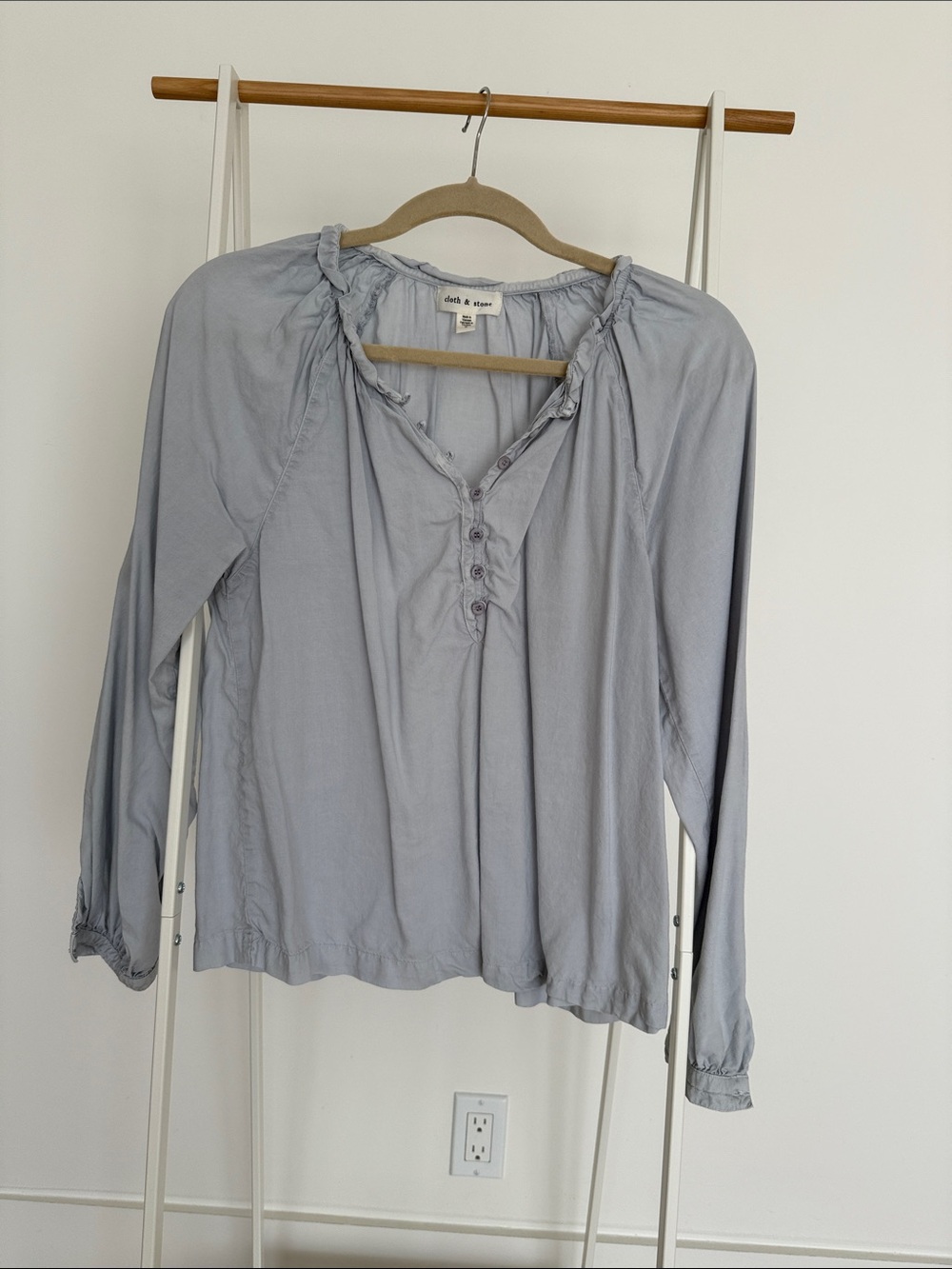 cloth & stone Gray Blue Henley Peasant Tunic